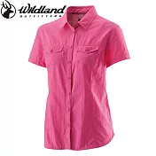 【荒野wildland】女排汗抗UV短袖襯衫S桃紅色