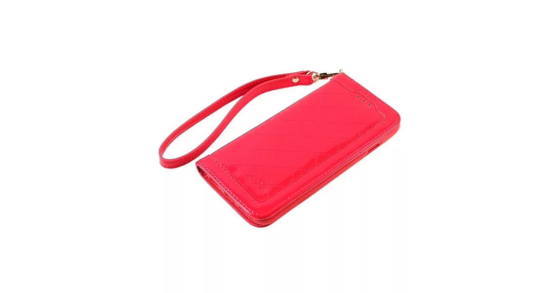 KooPin Apple iPhone 6 (4.7吋) 隱磁系列 手提式菱格包豔陽紅