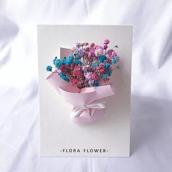 【U】flora flower - 手作乾燥花卡片(七色可選) - 粉色