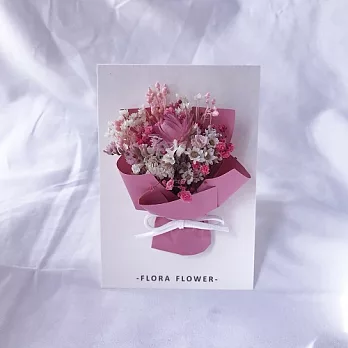 【U】flora flower - 手作乾燥花卡片(七色可選) - 深粉色