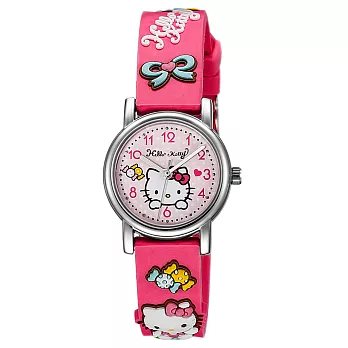 Hello Kitty KT015 甜蜜糖果立體凱蒂貓小錶面矽膠手錶- 桃色
