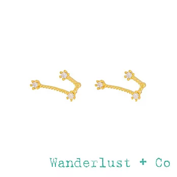 Wanderlust+Co 澳洲品牌 金牛座耳環 金色鑲鑽耳環 TAURUS