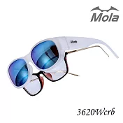 MOLA摩拉外掛式偏光太陽眼鏡 時尚 套鏡 彩色多層膜 男女一般臉型 近視可戴-3620Wcrb