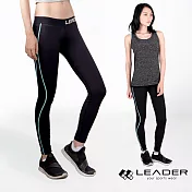 【Leader】女性專用 ColorFit運動壓縮緊身壓力褲XS(藍線條)