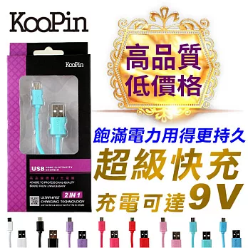 KooPin 繽紛馬卡龍傳輸充電線(Micro USB)神秘紫