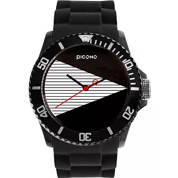 【PICONO】黑與白的對話運動防水手錶 / BA-BW-01 /黑
