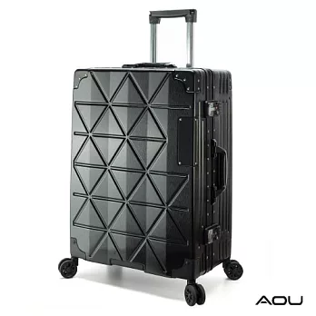 AOU翻轉菱格 25吋 4:6新比例大容量 很好裝設計PC硬殼行李箱 90-037B酷黑