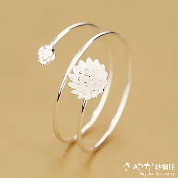 【Sayaka紗彌佳】純銀春日花語系列荷花造型環繞手環