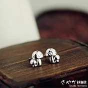 【Sayaka紗彌佳】925純銀 可愛小蘑菇造型耳環