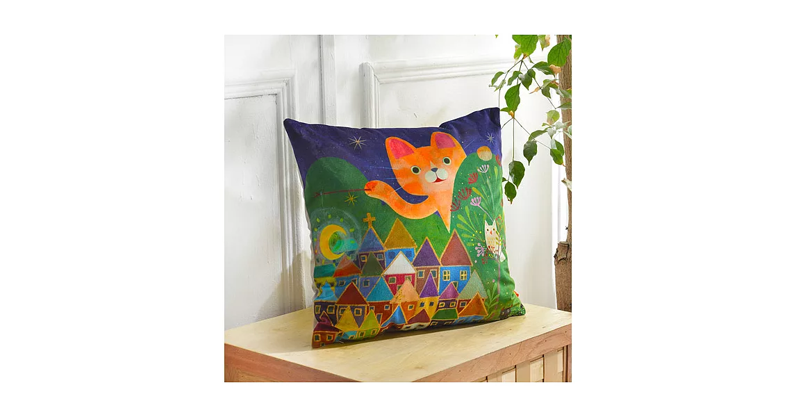 義大利Fancy Belle X Malis《晚安!魯拉克斯》麂皮靠墊 45*45CM