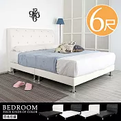 《Homelike》莫卡皮革床組-雙人加大6尺(四色) 床頭白/床底白
