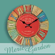 【Meric Garden】風格仿舊裝飾壁掛式時鐘/壁鐘/掛鐘 彩繪羅馬數字