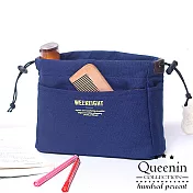 DF Queenin - 韓版袋質感系中包收納包包中包小款-共2色深藍