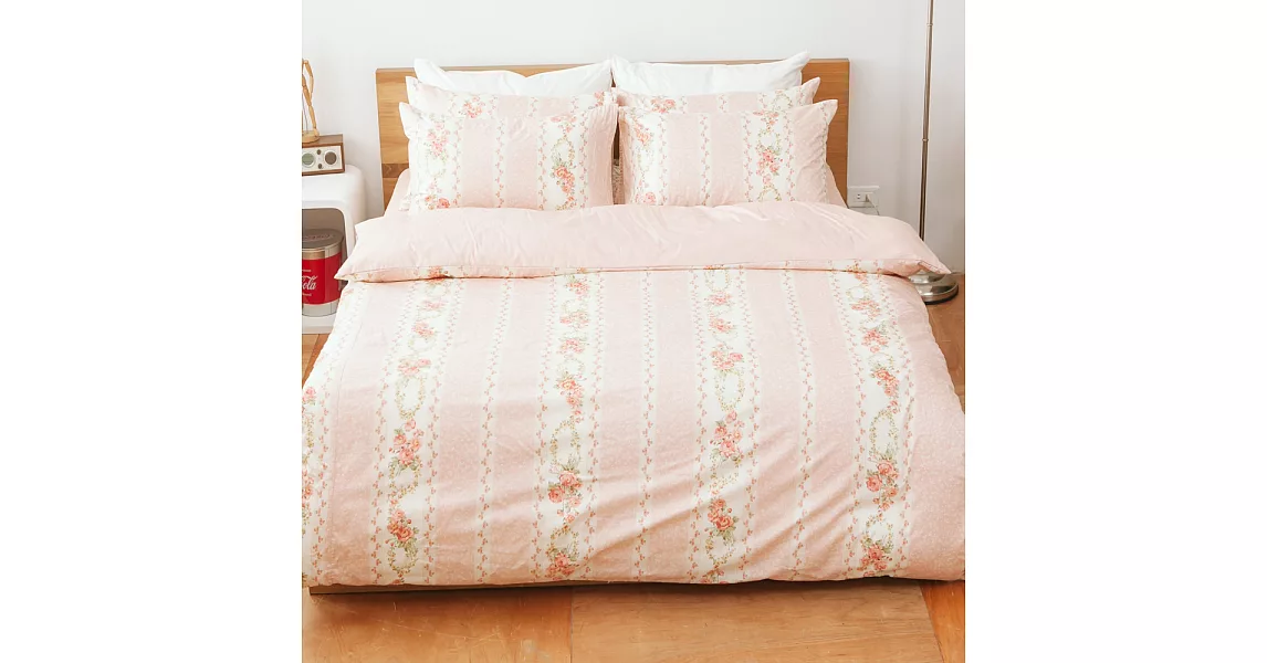 【kokomo’s 扣扣馬】鎮瀾宮大甲媽授權100%精梳棉單人床包雙人被套三件組-多色-草本花卉甜蜜日記