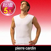 【Pierre Cardin皮爾卡登】新機能吸汗透氣無袖U領衫- (5入組)L白色
