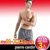 Pierre Cardin皮爾卡登 色織五片式平口褲(混色3入組)M混色