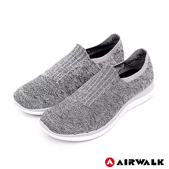 美國AIRWALK(女) - 流線美學編織襪感休閒鞋US5.5淺灰