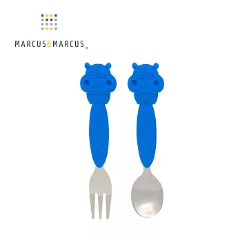【MARCUS＆MARCUS】動物樂園不鏽鋼叉匙餐具組-河馬