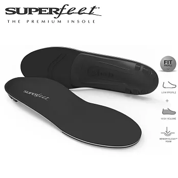 【美國SUPERfeet】健康慢跑登山健行多用途足弓DMP記憶鞋墊(黑色) D