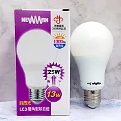 【NEWWIN】臺灣製 13W 全電壓LED廣角型球泡燈 (自然光/防水燈泡) 4入1組