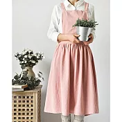 【巴芙洛】大人款棉麻圍裙(3色可選)-粉色