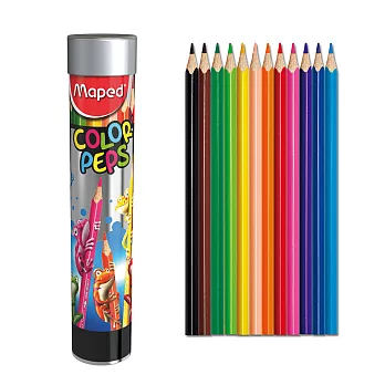 【法國Maped】學用筒裝彩色鉛筆12色