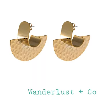 Wanderlust+Co 澳洲品牌 閃耀光芒耳環 金色半圓形耳環 NIA
