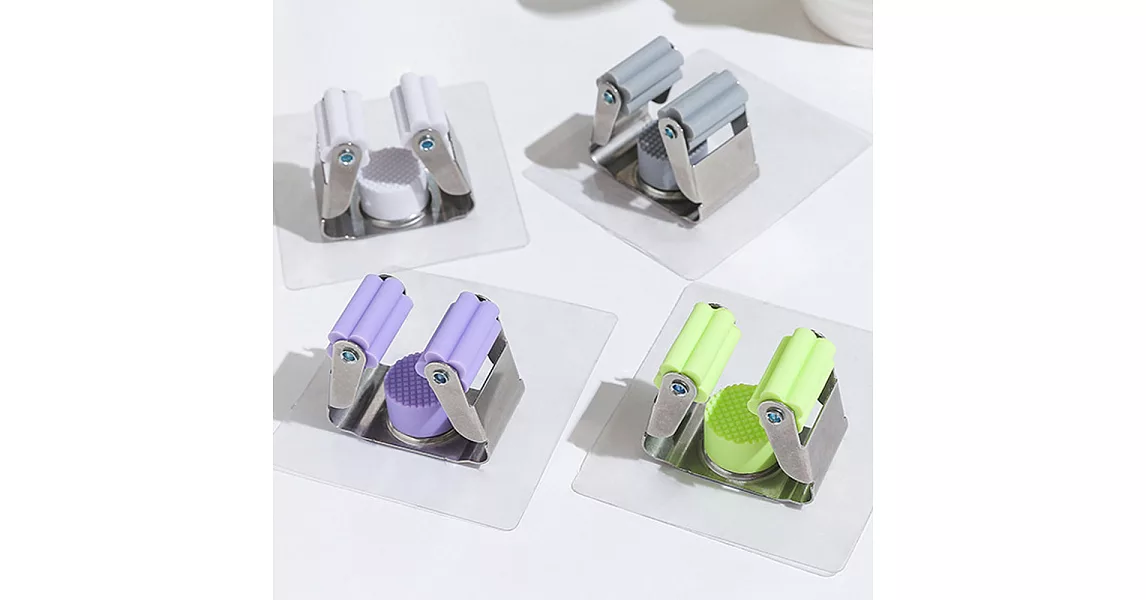 滾輪式無痕掛勾 可掛拖把、掃把等掃地用具(一包兩入)