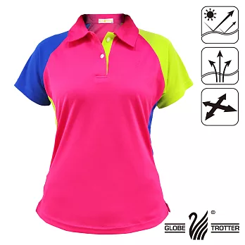 【遊遍天下】MIT台灣製女款抗UV吸濕排汗POLO衫(S118)M玫紅