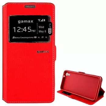 視窗款側掀皮套 HTC Desire Eye (M910x)紅色
