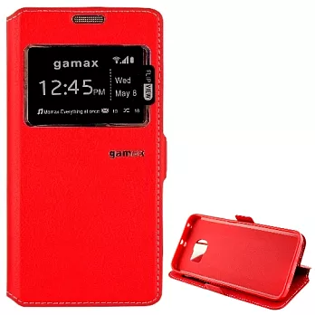視窗款側掀皮套 Samsung Galaxy S6 Edge紅色
