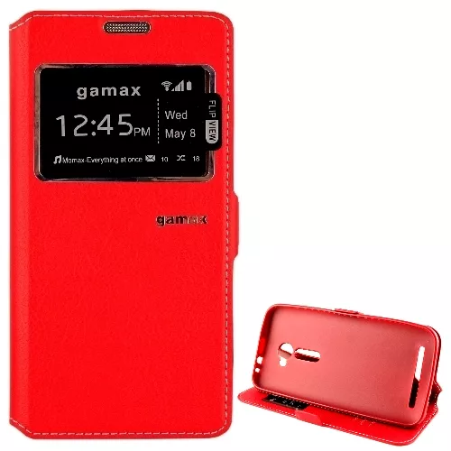 視窗款側掀皮套 ASUS ZenFone2 5吋 (ZE500CL)紅色