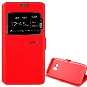 視窗款側掀皮套 HTC ONE M9紅色