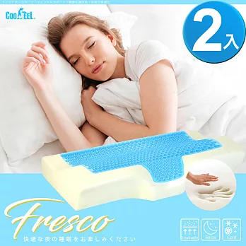 CooFeel 涼感冷凝珠記憶枕/蝶型枕/人體工學枕-2入