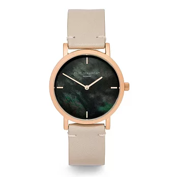 Elie Beaumont 英國時尚手錶 KENSINGTON珍珠母貝系列 褐色X玫瑰金36mm