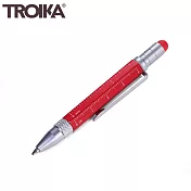 德國TROIKA＂短版＂5合1 隨身多功能工程筆原子筆工具筆PIP25系列(多用途：觸控筆/起子/尺/圓珠筆 ) 紅色