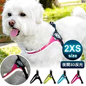 YSS 寵物PU綿防水耐用3D反光Y型一秒穿胸背帶2XS(4色) 馬卡藍