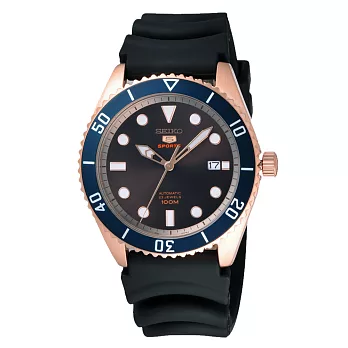 SEIKO 扭轉時尚橡膠錶-黑-SRPB96K1