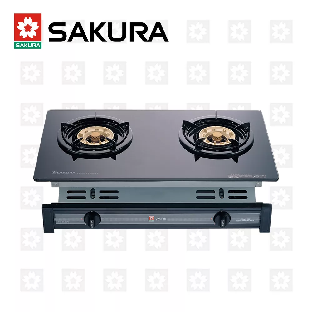 【櫻花牌】兩口玻璃面板嵌入爐 G-6500KG (桶裝瓦斯)限北北基桃中高配送