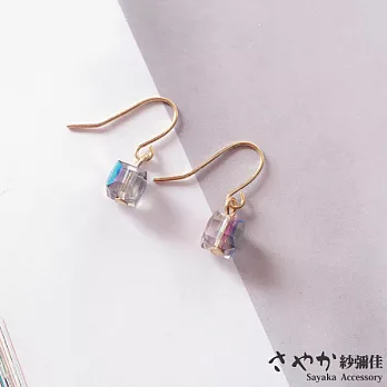 【Sayaka紗彌佳】 925純銀 愛情的滋味甜甜方糖造型耳環 -彩色