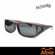 MOLA 摩拉近視可戴偏光太陽眼鏡 套鏡 墨鏡 UV400 男女 輕量-3620Dbg