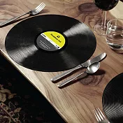 黑膠唱片造型餐墊/桌墊(2片入)普普風黃灰