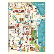 美國 Cavallini & Co. wrap 包裝紙/海報 芝加哥地圖2