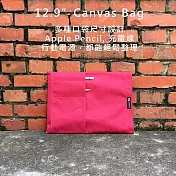 【Rolling-ave.】Canvas bag 磁吸帆布平板電腦保護袋12.9吋 月桃紅
