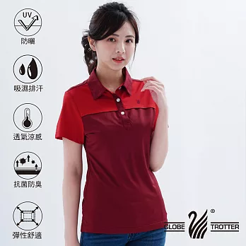 【遊遍天下】MIT女款吸濕排汗抗UV機能POLO衫(GS10035)M磚紅