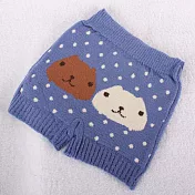 Kapibarasan 水豚君點點系列保暖居家針織短褲。藍