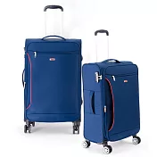 DF travel - 說走就走！休閒輕旅布面20+24吋2件組行李箱-共2色藍色