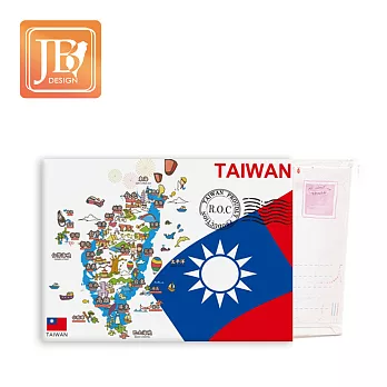 JB DESIGN-就是愛台灣畫布明信片85_台灣藍版