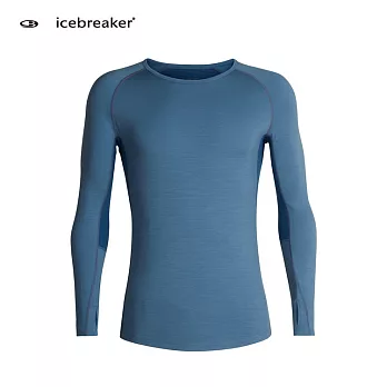 【紐西蘭Icebreaker 】男  ZONE 網眼透氣保暖長袖上衣-BF200 / IB104355-401XL藍灰