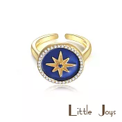 【 Little Joys 】Blue Star Ring 六芒星指針戒指 925銀鍍金 寶石藍